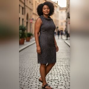 Lane Bryant Charcoal Sleeveless Midi Dress